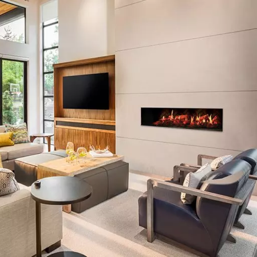 Modern Flame Electric Fireplaces in contemporary living room