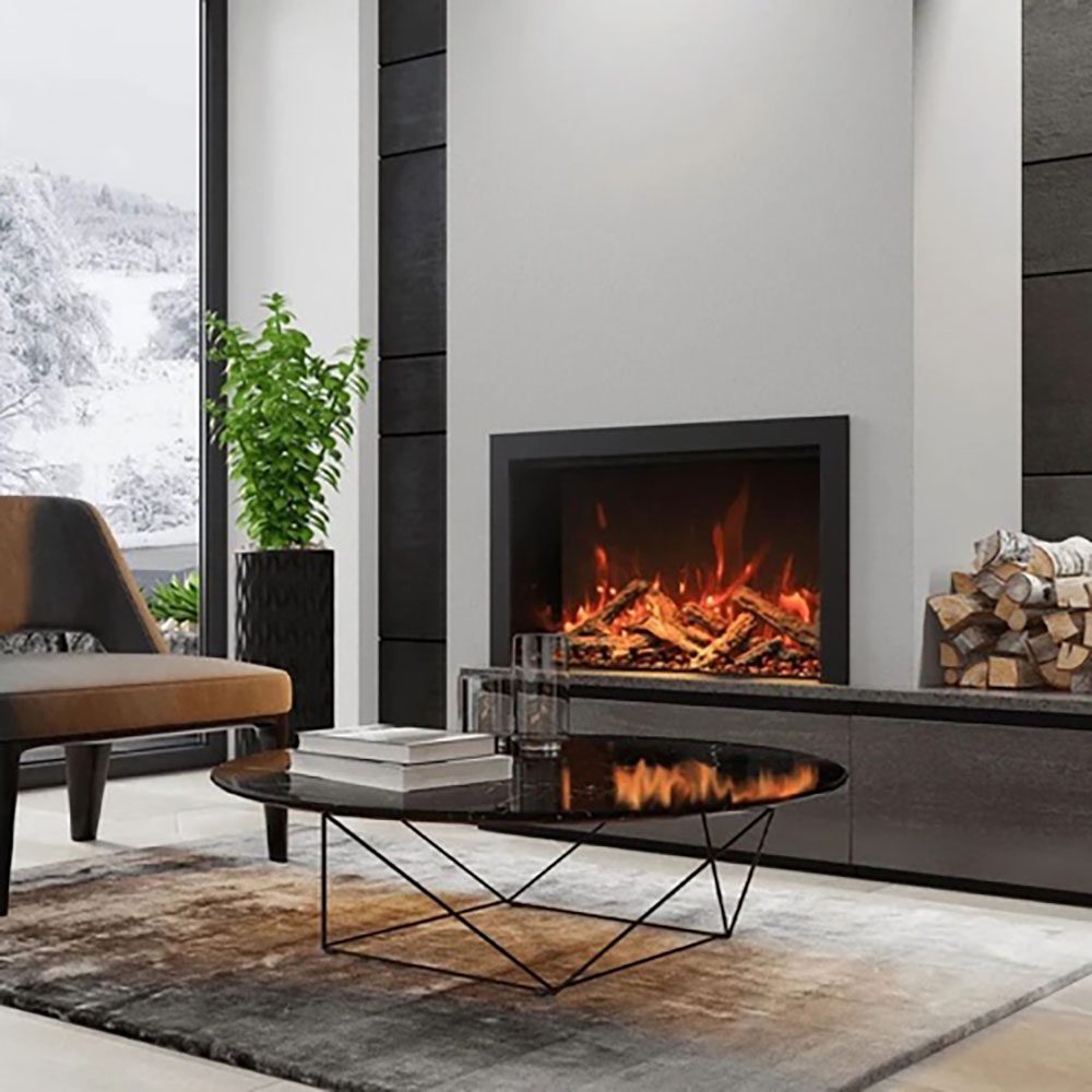 Modern Flame Electric Fireplaces in contemporary living room