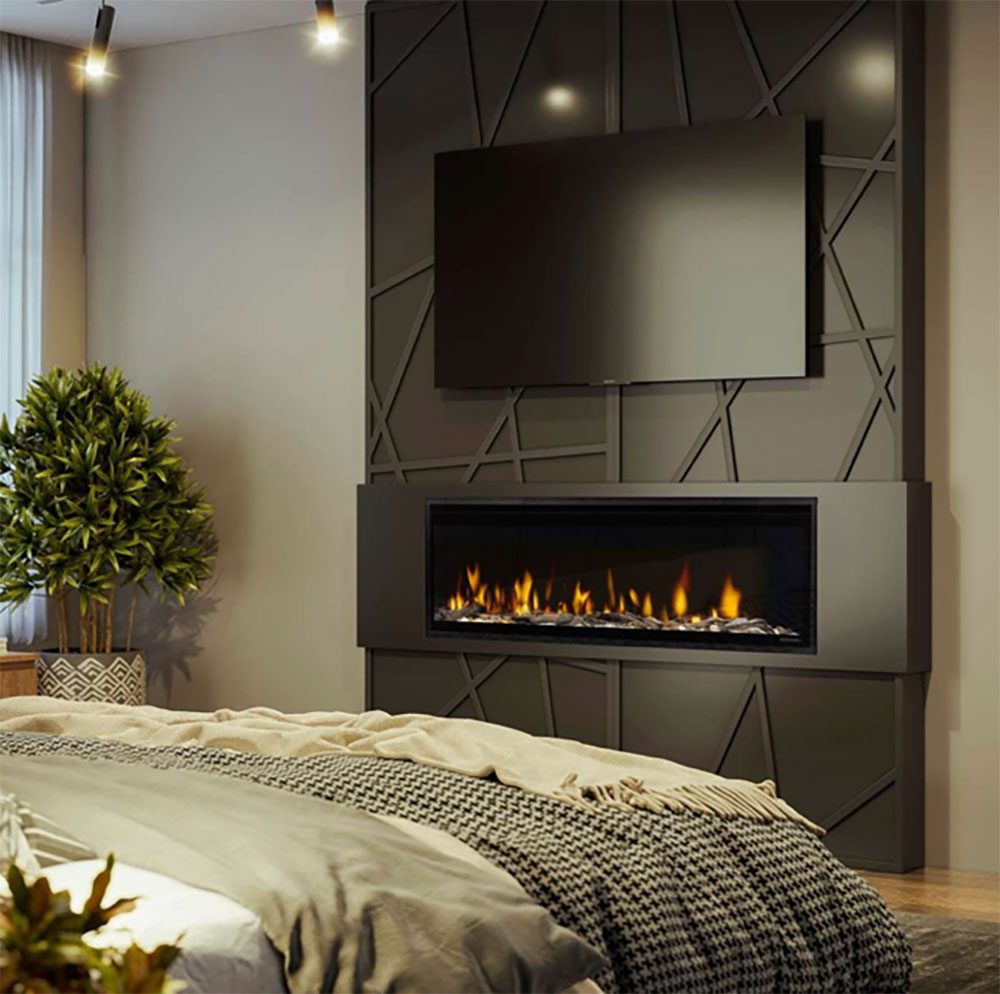 Modern Flame Electric Fireplaces in contemporary living room